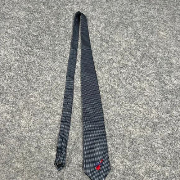 Vintage Carlos Santana Tie Blue With Red Guitar 100% Silk Necktie - Picture 4 of 6